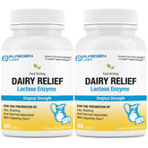 Puregen Labs Dairy Relief 2-pack lactase 3000 FCC caplets - front view