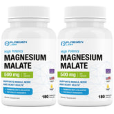 Puregen Labs Magnesium Malate 500mg bottle with 360 veggie capsules