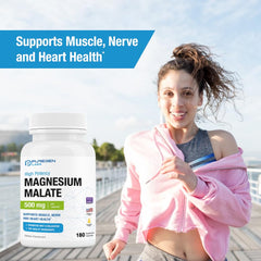 Graphic illustrating muscle, joint, and heart health benefits of Magnesium Malate