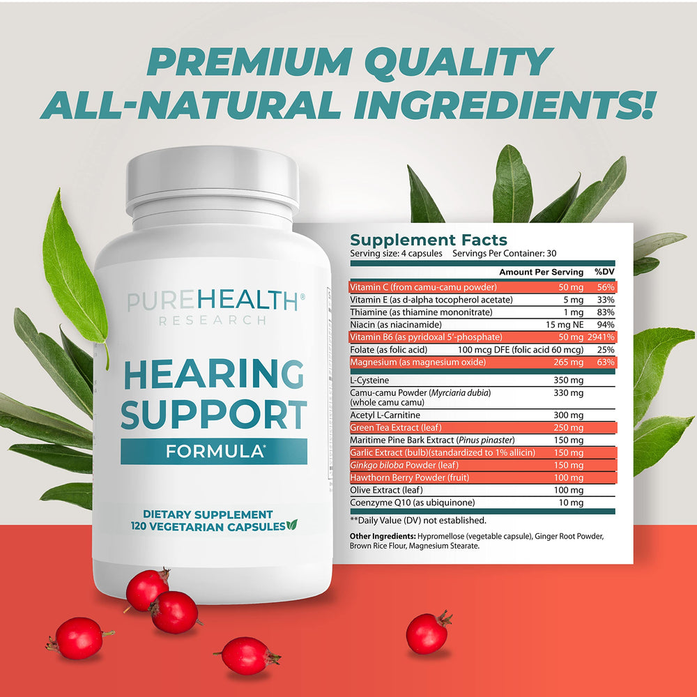 Ingredients of PureHealth Research Hearing Support Formula