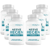 Six-bottle package of PUREHEALTH Research Nerve Regen Formula – front view