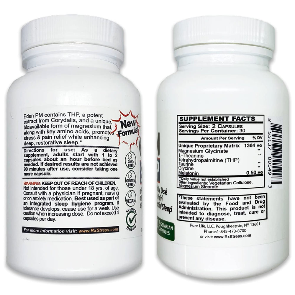 60 vegan capsules label with vegan, gluten-free, GMO-free icons