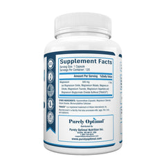 Purely Optimal Magnesium Complex scene with glass of water suggests easy daily magnesium support.