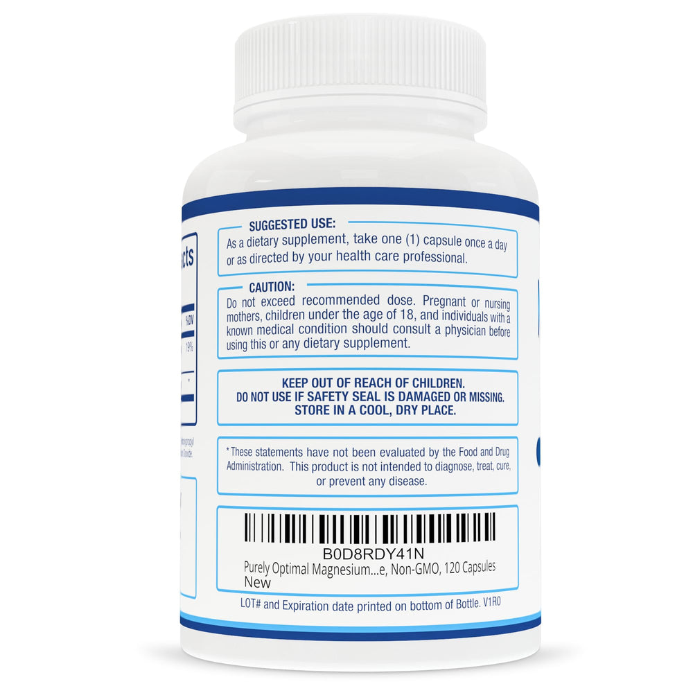 Purely Optimal bottle beside nightstand, ideal for bedtime relaxation