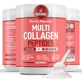 Purely Optimal Multi Collagen Powder bottle for women with 42 servings