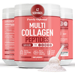 Purely Optimal Multi Collagen Powder bottle for women with 42 servings