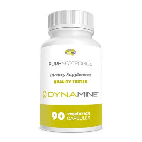 Pure Nootropics Dynamine bottle closeup signals focused energy