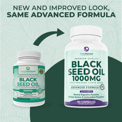 Box and bottle of PurePremium Black Seed Oil 90 capsules