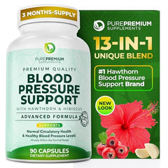 PurePremium Blood Pressure Supplement bottle - front view
