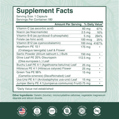 Front view of the 180-count PurePremium Blood Pressure Supplements bottle