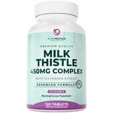 Bottle of PurePremium Milk Thistle 450mg with 80% silymarin for liver support