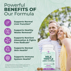 Label highlighting Non-GMO and Gluten-Free claims on PurePremium Milk Thistle