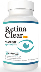 Bottle of PurePulsePrime Retina Clear Pro Eye Health Support Supplement, 60 capsules
