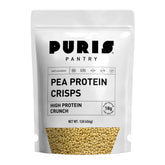 PURIS Pea Protein Crisps package front highlights USA-made, clean-label protein option.