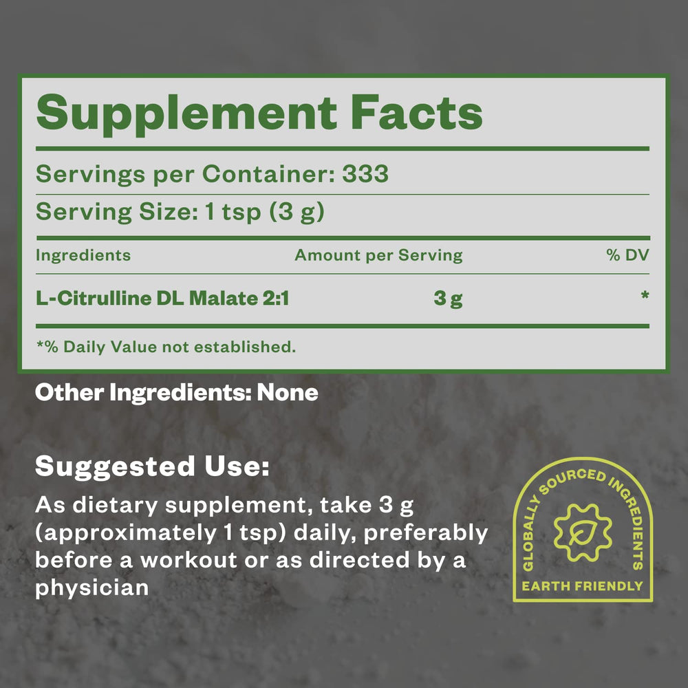 Citrulline Malate 2:1 powder visual with pump emphasis