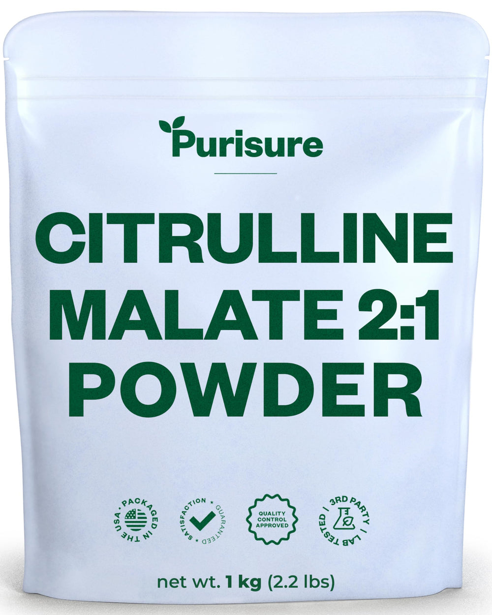 Purisure L Citrulline Malate powder tub close-up for endurance support.