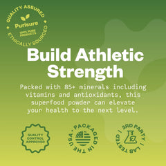 Purusure Shilajit bottle label highlighting energy and wellness.