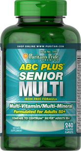Puritan's Pride ABC Plus Senior Multivitamin Caplets bottle - 240 count (discontinued)