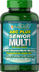 Puritan's Pride ABC Plus Senior Multivitamin Caplets bottle - 240 count (discontinued)