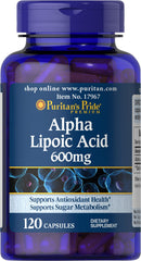 Puritan's Pride Alpha Lipoic Acid 600 mg bottle label