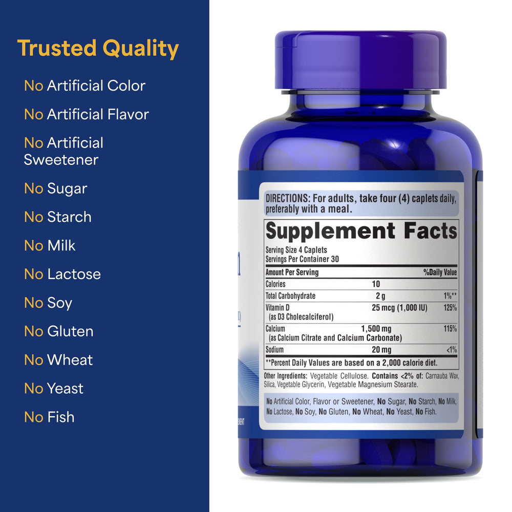 Packaging variation for Puritan's Pride Calcium 1500 mg + Vitamin D3