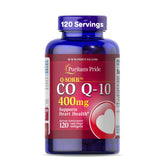 Front view of Puritan's Pride CoQ10 400mg bottle