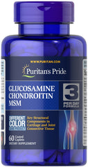 Puritan's Pride Double Strength Glucosamine Chondroitin MSM Joint Soother bottle 60 caps