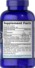 Bottle label showing glucosamine, chondroitin and MSM ingredients