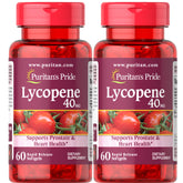 Front view of Puritan's Pride Lycopene 40 mg 2-pack bottle