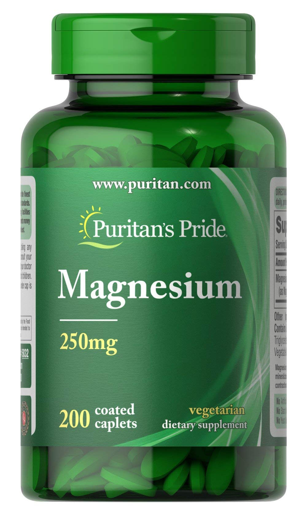 Puritan's Pride Magnesium 250 mg supplement bottle