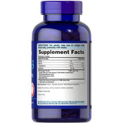 Back of Puritan's Pride Omega-3 1200mg bottle