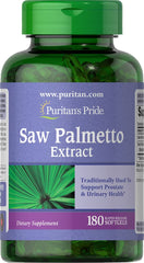Puritan's Pride Saw Palmetto Extract bottle - 180 count