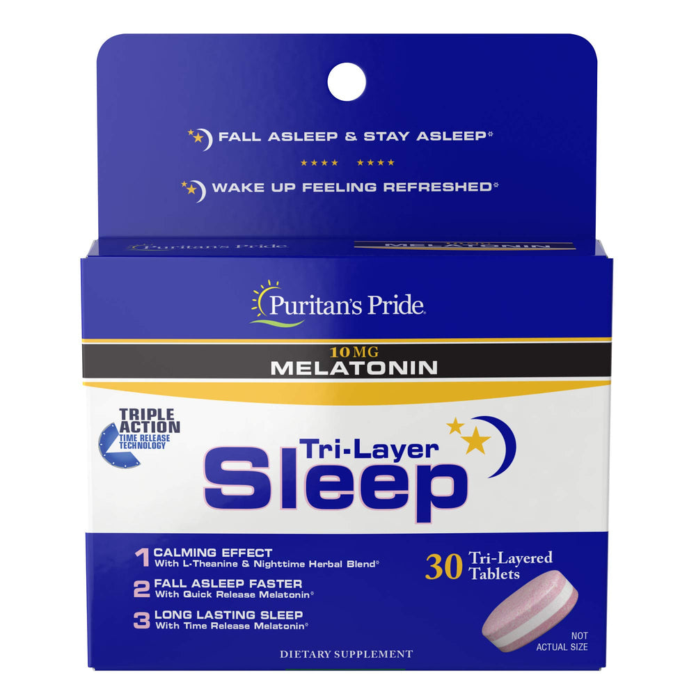 Puritan's Pride Tri-Layered Sleep Tablets bottle – front view