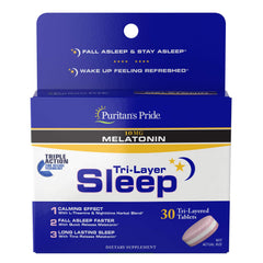 Puritan's Pride Tri-Layered Sleep Tablets bottle – front view
