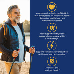 Close-up of Ubiquinol CoQ10 rapid-release softgels