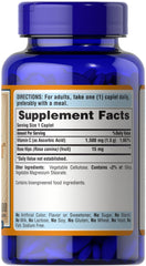 Supplement facts and ingredients on Puritan's Pride bottle