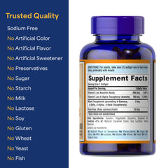 Vitamin E 400 IU dosage information on bottle label