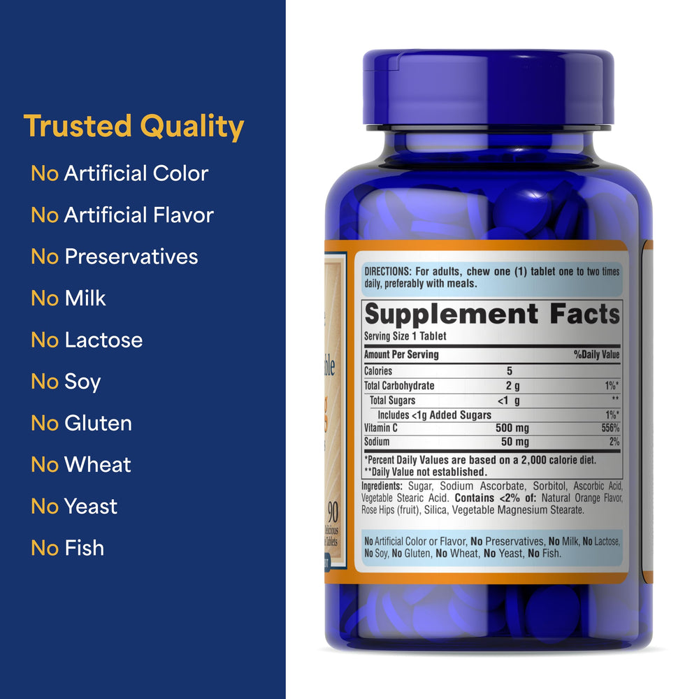 Puritan's Pride Vitamin C bottle packaging on white background