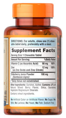 Berry-flavored immune support chewables with elderberry and zinc