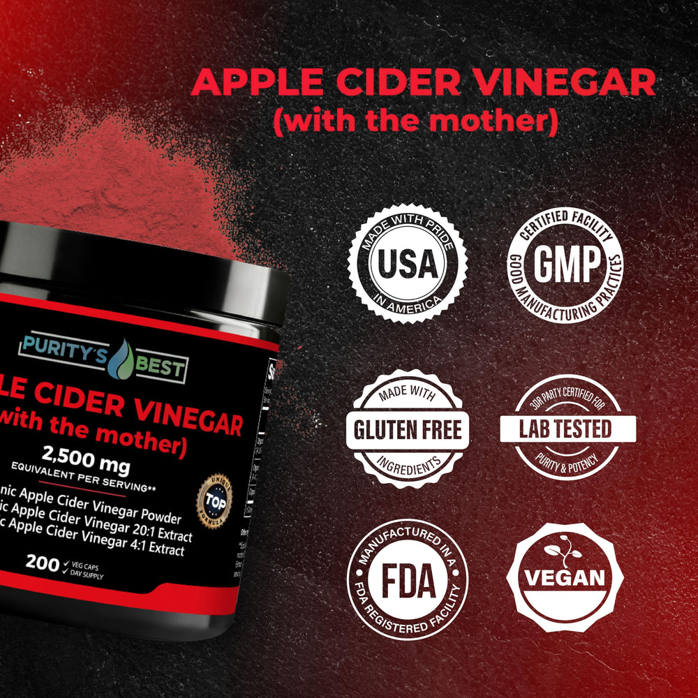 Purity ACV capsules 2,500 mg per serving