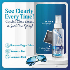Two premium microfiber cleaning cloths included