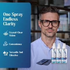 Glasses showing a streak-free clean after using Purity cleaner