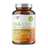 Purity Labs CLA 4500MG softgels bottle close-up