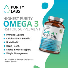 180 softgels of Purity Labs Omega-3 3000mg