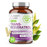 Bottle of Purity Labs Trans-Resveratrol with Quercetin label