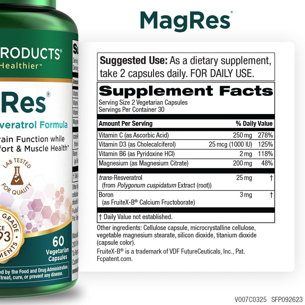 MagRes Formula 60-capsule bottle with capsules