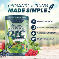 Purity Products OJC Plus Berry Surprise ingredients feature 30+ organic fruits and vegetables.