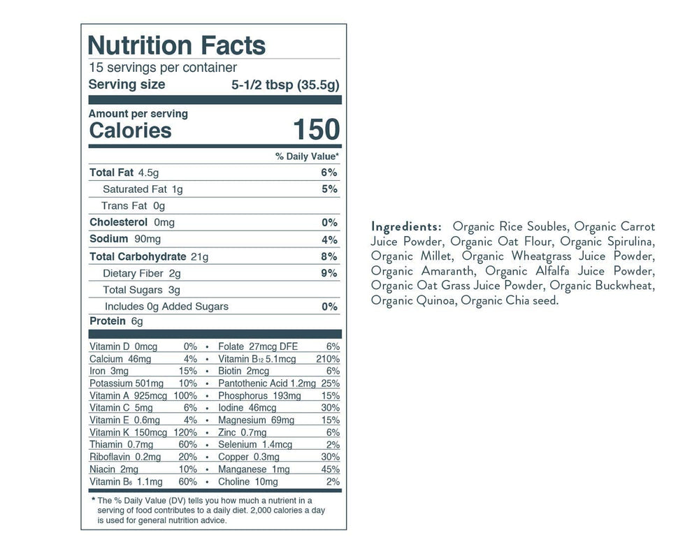 Purium Power Shake 1065g ingredients list