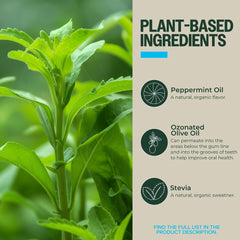 Info card highlighting fluoride-free and organic ingredients
