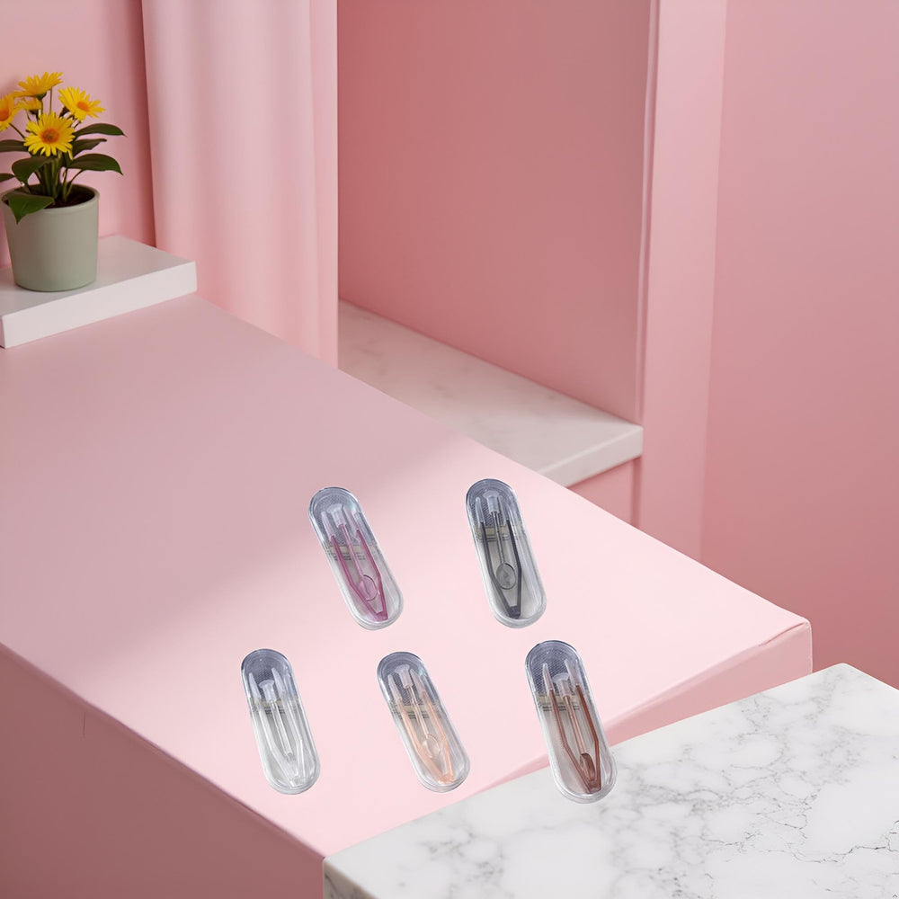 Complete purple contact lens care kit in case